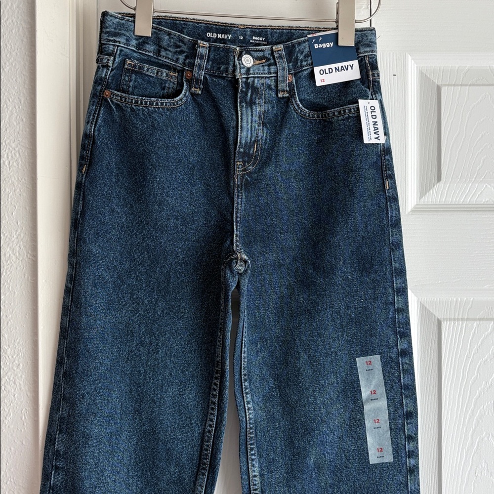 Old Navy Boys Medium Dark Blue Relaxed  Baggy Jeans - Picture 3 of 6